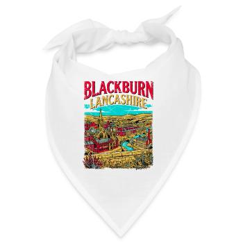 City Blackburn Lancashire Town Skyline Novelty For - Bandana - Weiß - Vorne