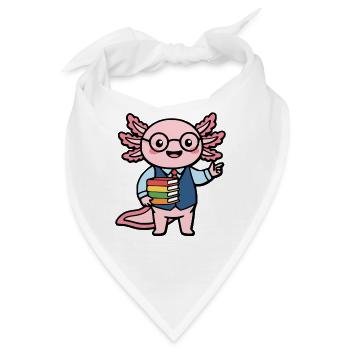 Süßer Axolotl-Lehrer Lustiges Kawaii-Wassertier - Bandana - Weiß - Vorne