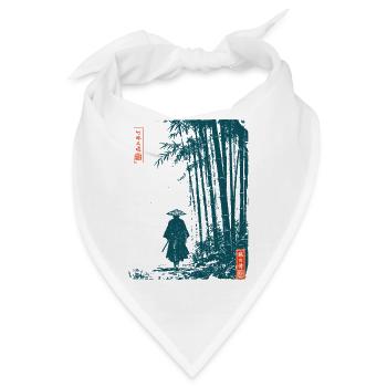 Samurai Wanderer Bambuswald Japan Ronin - Bandana - Weiß - Vorne