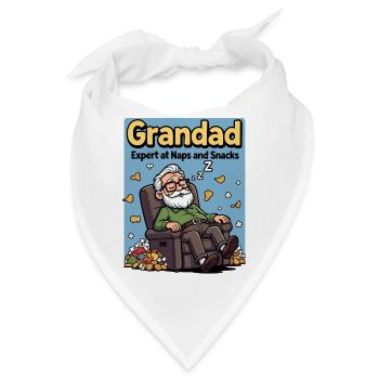 Großvater, Experte für Nickerchen und Snacks, lustiges Nickerchen - Bandana - Weiß - Vorne