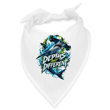 Tiefseehai Neon Glitch - Bandana - Weiß - Vorne