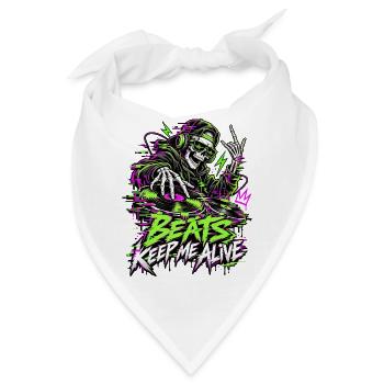Beats Keep Me Alive Neon DJ - Bandana - Weiß - Vorne