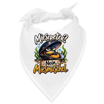 Miesepeter? Nein, Miesmuschel – Lustige Muschel  - Bandana - Weiß - Vorne