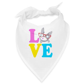 Boston Terrier - Bandana - Weiß - Vorne