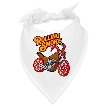 Lustiger BBQ-Fleisch-Motorrad-Chopper - Bandana - Weiß - Vorne