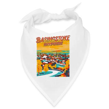 City Basingstoke Hampshire Retro Travel Poster - Bandana - Weiß - Vorne