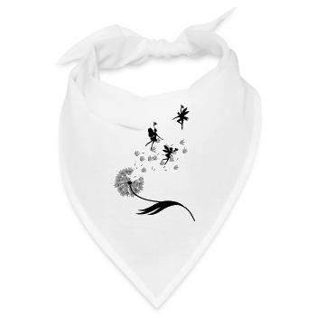 Schmetterlingdesign Pusteblumen Wiese Herzen Feen - Bandana - Weiß - Vorne