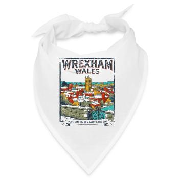 Wrexham Wales Retro Vintage City Skyline Poster - Bandana - Weiß - Vorne