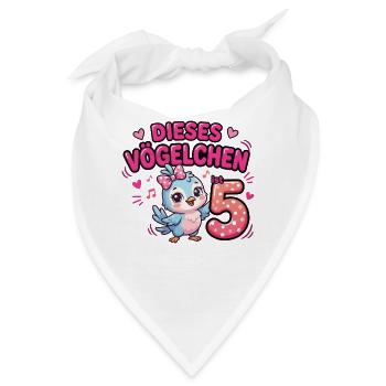 Vögelchen Geburtstag 5 – Niedliches Küken - Bandana - Weiß - Vorne