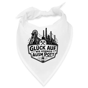 Glück Auf ausm Pott - Bandana - Weiß - Vorne
