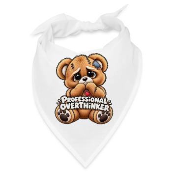 Profi-Overthinker Bär - Bandana - Weiß - Vorne