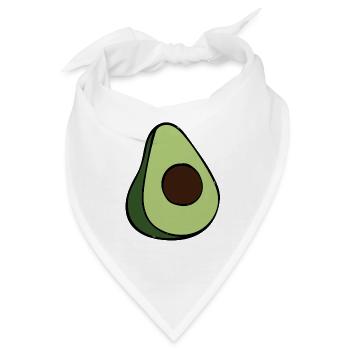 Avocado Half Minimalist Green Slice - Bandana - Weiß - Vorne