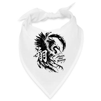 Pinselkran im Schwarzweiß-Design - Bandana - Weiß - Vorne