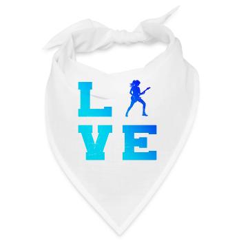 Konzertgitarre Geschenkidee für die Gitarren-Fanin - Bandana - Weiß - Vorne