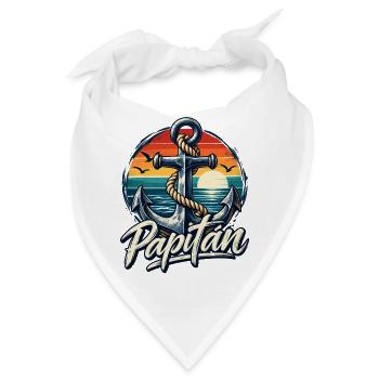 Vatertag Papitän - Papa ist der Beste Boot fahren - Bandana - Weiß - Vorne