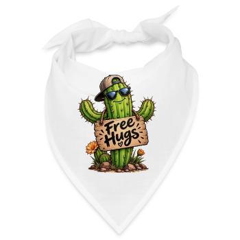 Lustiger cooler Kaktus Free Hugs Kakteen  - Bandana - Weiß - Vorne