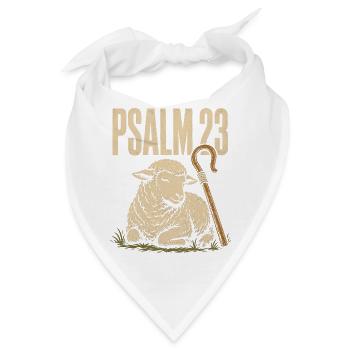 Psalm 23 Der Herr ist mein Hirte Lamm und Stab - Bandana - Weiß - Vorne