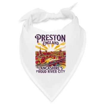 Vintage Preston England Lancashire Proud River - Bandana - Weiß - Vorne