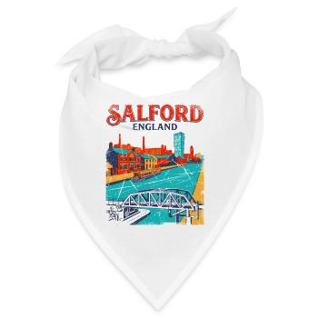 Salford England Vintage Canal Bridge Cityscape - Bandana - Weiß - Vorne