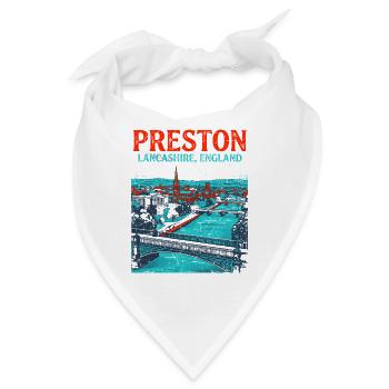 Preston Lancashire England Retro Cityscape Novelty - Bandana - Weiß - Vorne