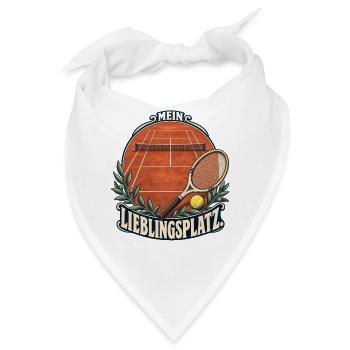 Tennis – Mein Lieblingsplatz im Retro-Stil - Bandana - Weiß - Vorne