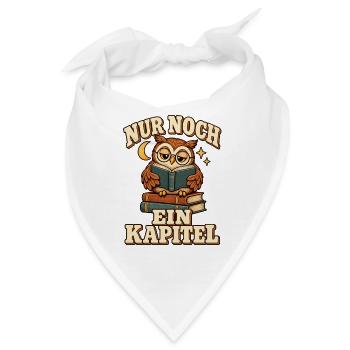 Lesende Eule – Nur noch ein Kapitel - Bandana - Weiß - Vorne