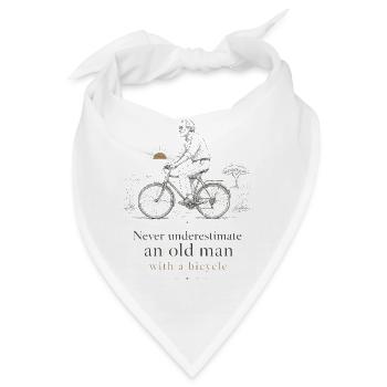Alte Mann auf Fahrrad Sonnenaufgang - Bandana - Weiß - Vorne