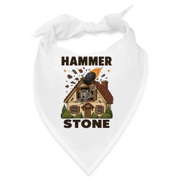  Hammer Stein Meteorit Jagd Katze Haus - Bandana - Weiß - Vorne