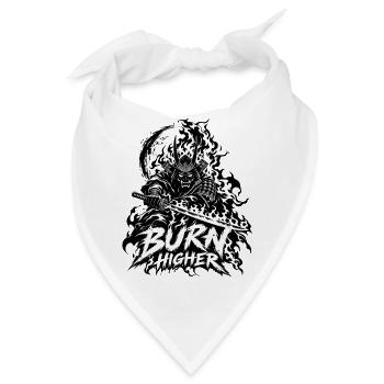 Flammen-Samurai Brenn Höher - Bandana - Weiß - Vorne