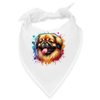Pekinese Motiv - Bandana - Weiß - Vorne