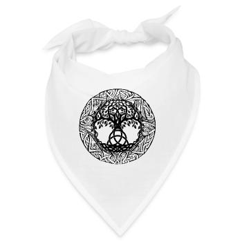 Celtic Irland Wikinger Keltisch Knoten Muster Baum - Bandana - Weiß - Vorne