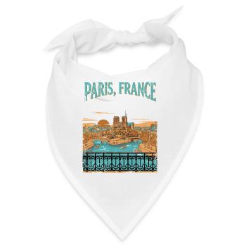 Paris France Notre Dame Retro Vintage - Bandana - Weiß - Vorne