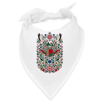 Belarus | Störche, Folklore & Natur - Bandana - Weiß - Vorne
