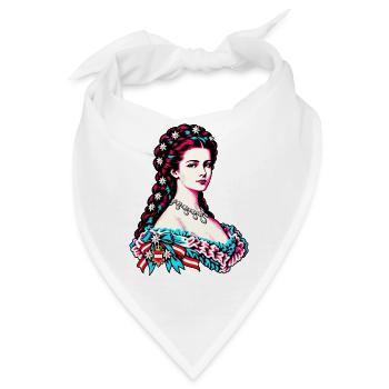 Kaiserin Österreich Pop Art mit Edelweiß - Bandana - Weiß - Vorne