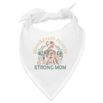 Behind Every Figther Strong Mom Gloves Boxing - Bandana - Weiß - Vorne