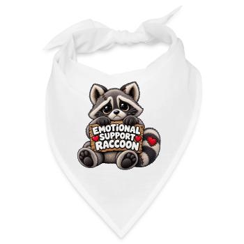 Emotionaler Waschbär Begleiter - Bandana - Weiß - Vorne