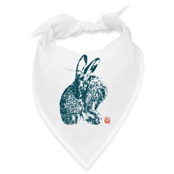 Feldhase Kaninchen Natur Tier Kanji - Bandana - Weiß - Vorne