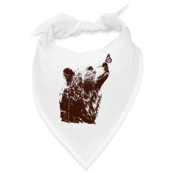 Bär Schmetterling Natur Wald Braunbär - Bandana - Weiß - Vorne