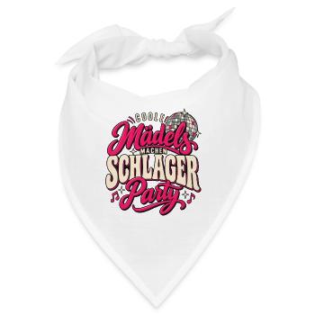 Schlager Party Mädels Discokugel Musik Freundinnen - Bandana - Weiß - Vorne