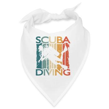 Retro Taucher SCUBA DIVING Für Schnorchler Taucher - Bandana - Weiß - Vorne