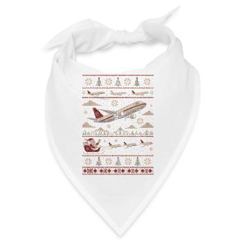 Weihnachtspullover mit Flugzeugmotiv - Bandana - Weiß - Vorne
