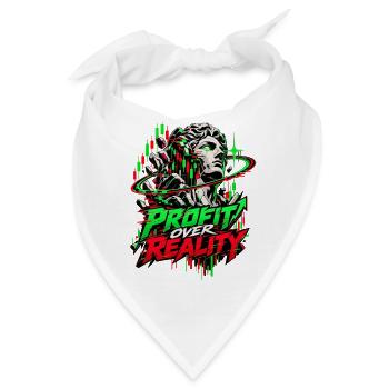Profit über Realität Neon-Glitch - Bandana - Weiß - Vorne