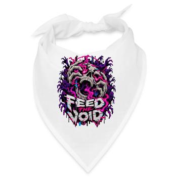 Füttere die Leere Schädelflammen - Bandana - Weiß - Vorne