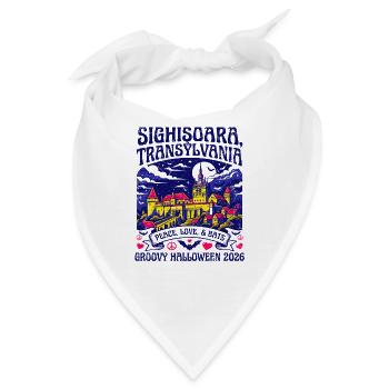 Sighisoara Transylvania Groovy Halloween Bats - Bandana - Weiß - Vorne