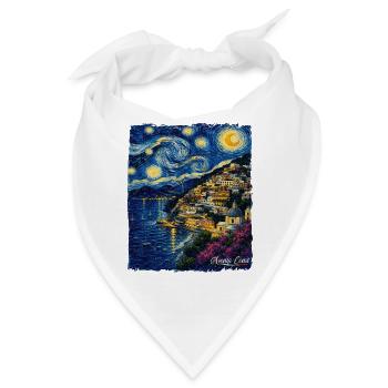 Italien Mediterran Amalfi Coast Sternennacht - Bandana - Weiß - Vorne