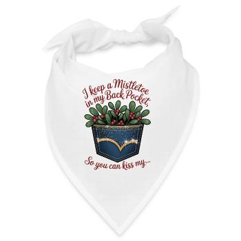 Taschen-Mistelzweig-Kuss - Bandana - Weiß - Vorne
