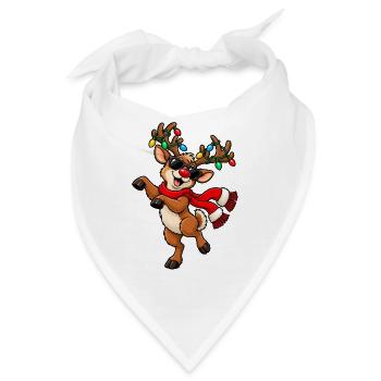 Weihnachten Rentier Rudolph Lustig Geschenkidee - Bandana - Weiß - Vorne