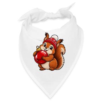 Weihnachten Eichhörnchen Kugel Geschenkidee - Bandana - Weiß - Vorne