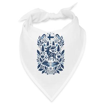 Finnland | Elch, Seen & Nordische Natur - Bandana - Weiß - Vorne