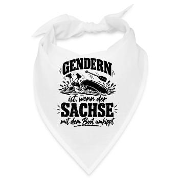 Gendern ist, wenn der Sachse mit dem Boot umkippt - Bandana - Weiß - Vorne